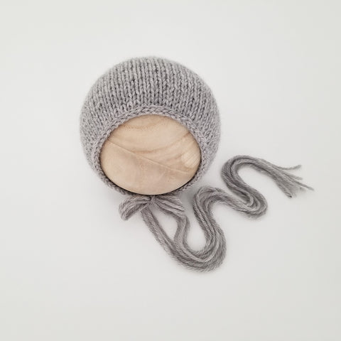 |RTS| Silver Grey MORGAN Simple Knit Bonnet