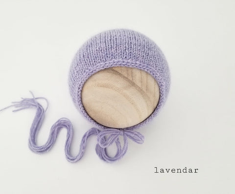 |RTS| Lavender Wool Knit Bonnet