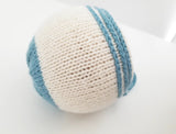 |RTS| Ivory with Teal Stripes Wool Knit Bonnet