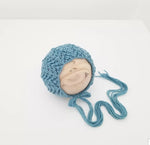 |RTS| Teal Wool Knit Textured Bonnet