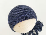 |RTS| Blue Ink Wool Knit Bonnet