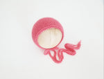 |RTS| Watermelon Pink Alpaca Blend Knit Bonnet