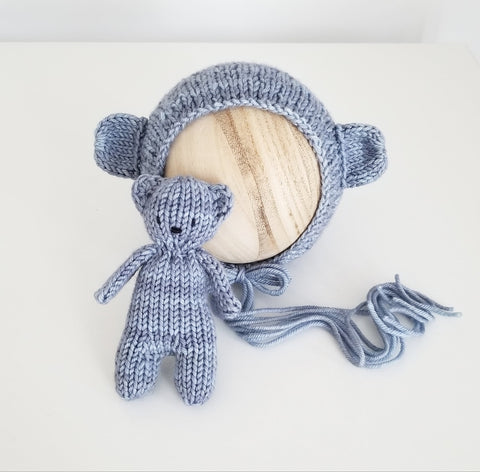 |RTS| Denim Wool Knit Bear Set