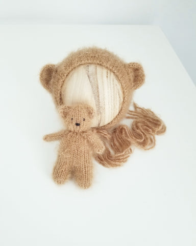 |RTS| Caramel Fuzzy Knit Bear Set