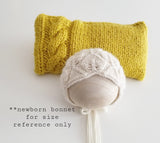 RTS Mustard colored Cable Knit Edge PILLOW